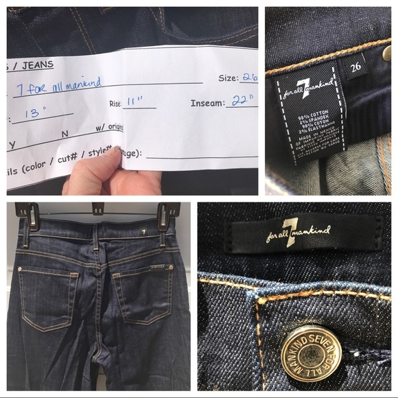 New 7 Seven for all Mankind Culottes Jeans 26 dark gaucho - Picture 5 of 7